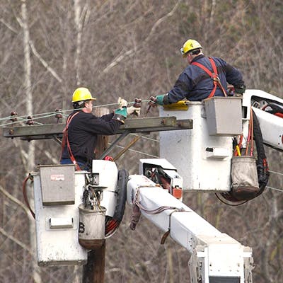 power line workers