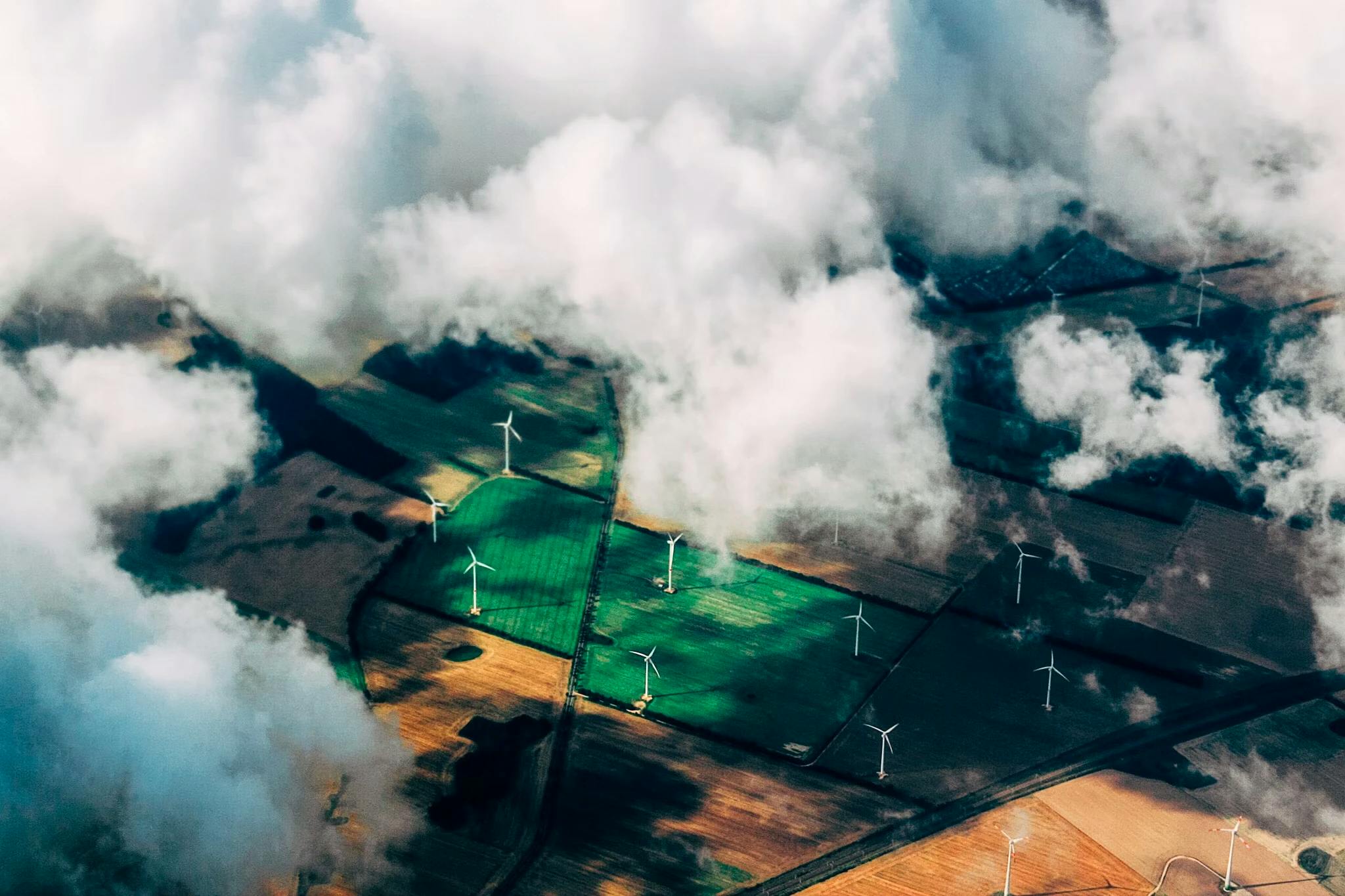 Wind turbines from clouds